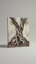 Toile racines d’olivier en relief